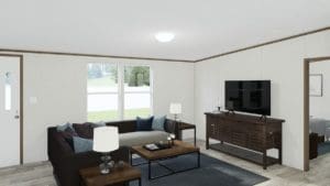 Excitement model home living room space