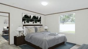 Master bedroom in excitement model home