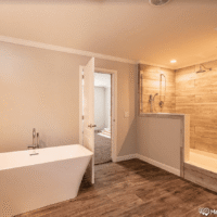 Bathroom interior in 2008 model mobile home from Monroe County Mobile Homes