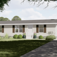 Exterior of excitement model home from Monroe County Mobile Homes